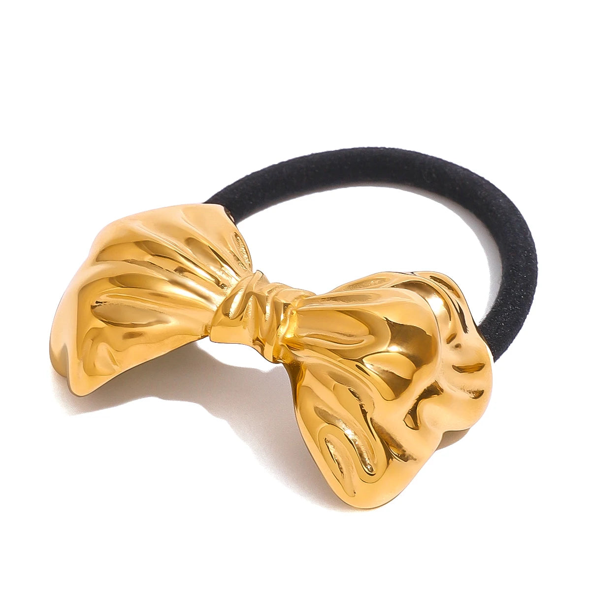 Uworld-Aço Inoxidável Metal Bow Hair Band para Mulheres, 18K PVD Chapeado, Impermeável, Acessórios, Jóias, Presente de Natal, 2024