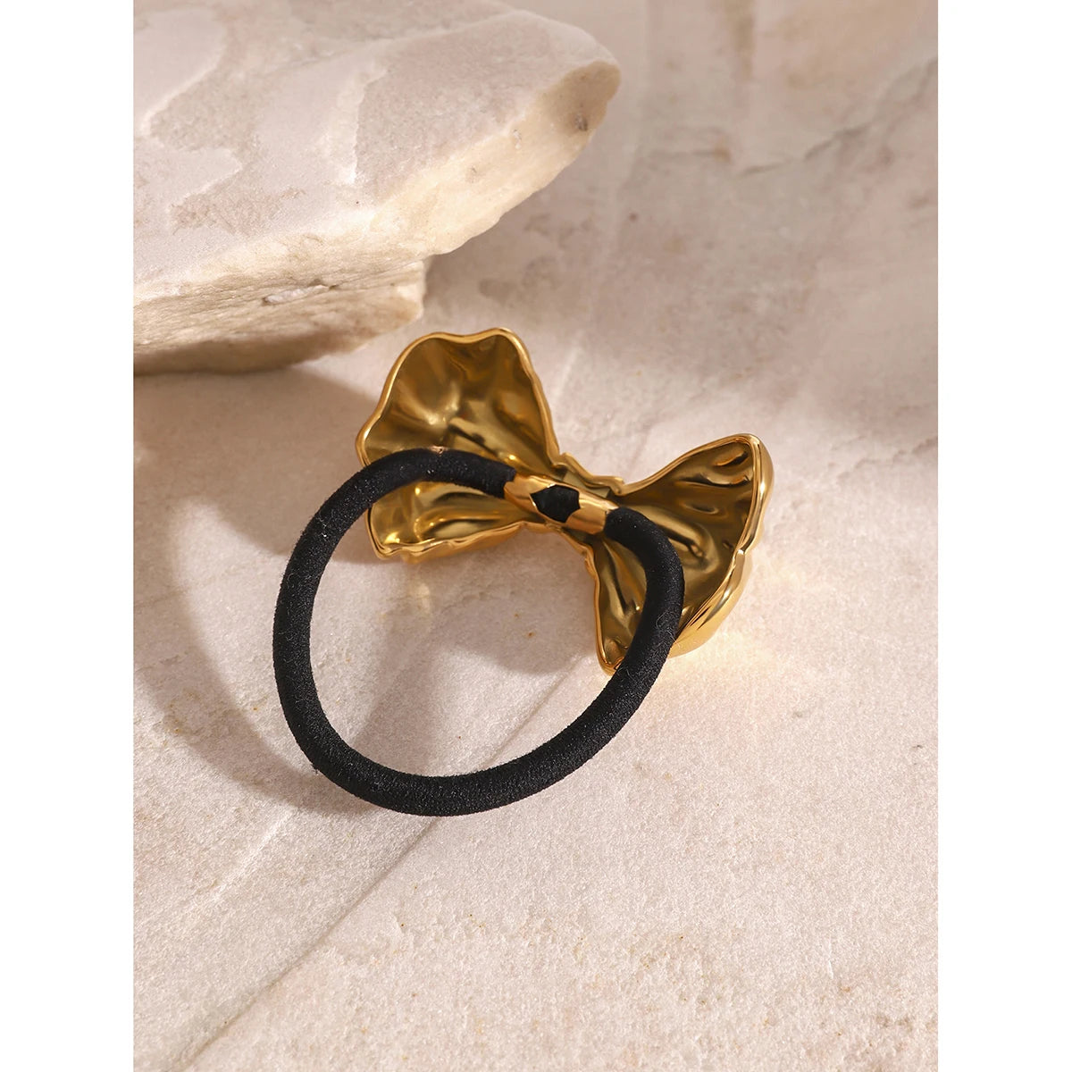 Uworld-Aço Inoxidável Metal Bow Hair Band para Mulheres, 18K PVD Chapeado, Impermeável, Acessórios, Jóias, Presente de Natal, 2024