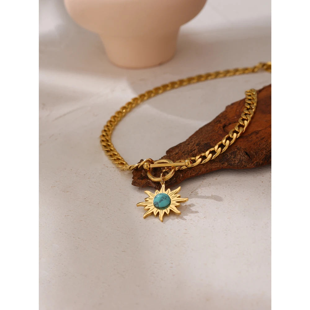 Collar Girassol Dorado 18K Femenino