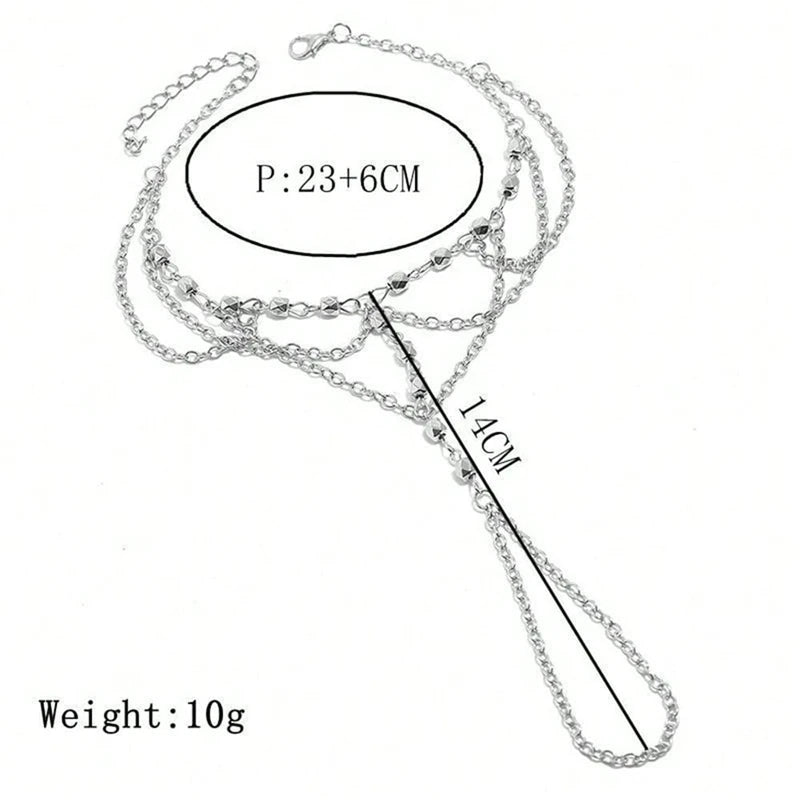 Verão praia acessórios pés jóias moda simples sexy artesanal grânulo correntes borlas toe pé pulseira para mulher