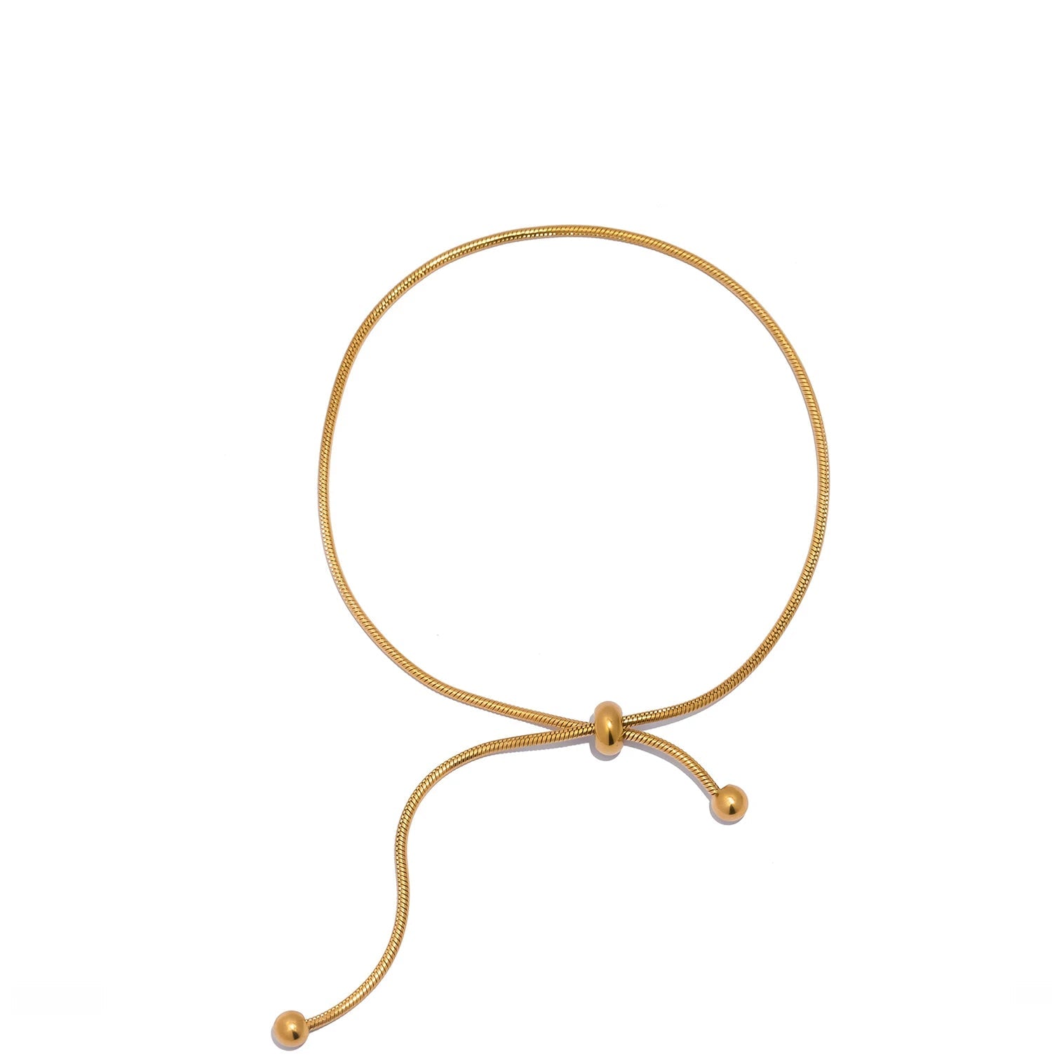 UHBINYCA-Pulseira Estilo Minimalista Snake Bone, Comprimento Ajustável, Aço Inoxidável, Chapada com Ouro 18K