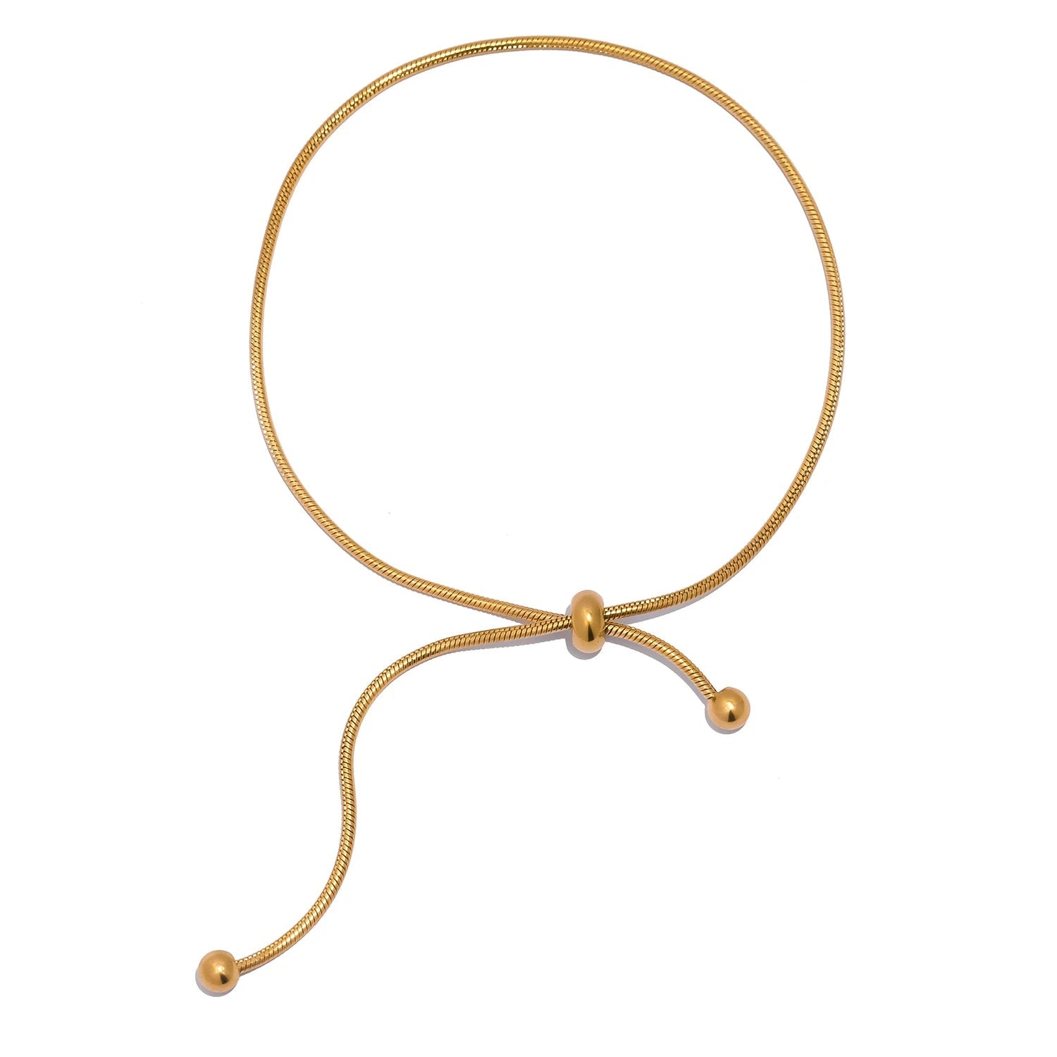 UHBINYCA-Pulseira Estilo Minimalista Snake Bone, Comprimento Ajustável, Aço Inoxidável, Chapada com Ouro 18K