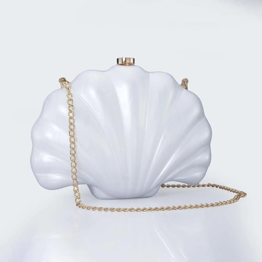 Feminino concha caixa de acrílico embreagens senhora presente saco noite festa baile pedras bolsas luxo feminino casamento nupcial bolsa embreagem